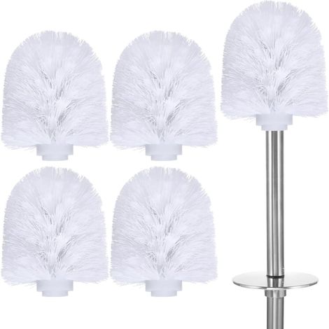 Lot de 5 têtes de brosse de nettoyage de rechange pour brosse WC avec poils en plastique fixe pour salle de bain et WC - Facile à utiliser et design durable (1/5)