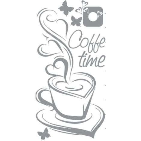 PEGATINAS DE COCINA pegatina taza de café corazón 100 x 50cm G265074 (1/2)