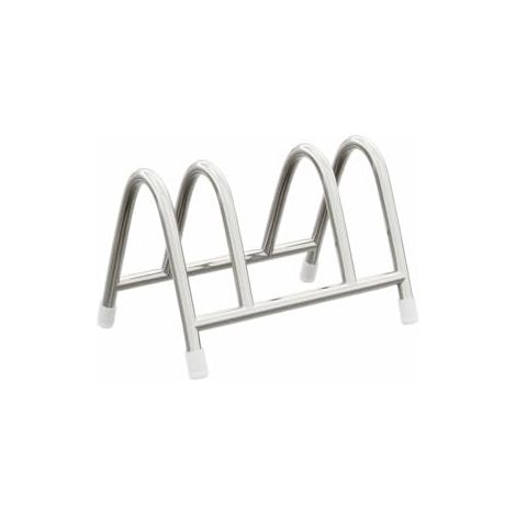 Supporto per tagliere in acciaio inox, organizer multifunzionale antiscivolo per coperchi di pentole e teglie (argento, 3 scomparti) (1/2)