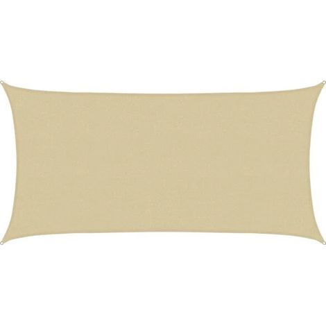 Voile d'ombrage beige 2 x 6 mètres en PEHD (1/5)