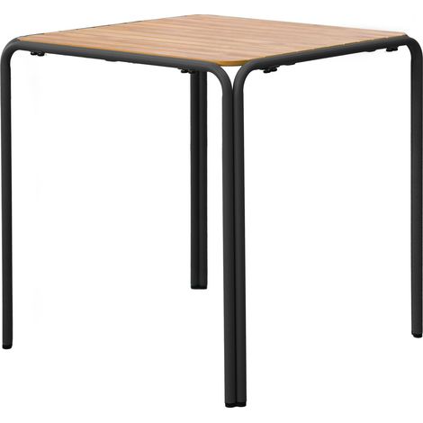Table de jardin bistrot en métal et polywood 70 cm noir
