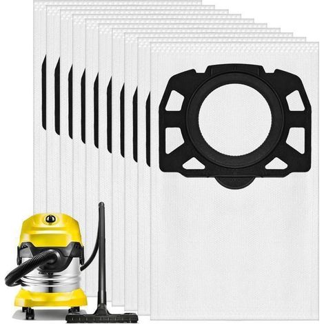 Lot de 10 sacs aspirateur Karcher WD4, WD5, WD6 – Non-tissé filtrant – Compatible – Rechange (1/5)