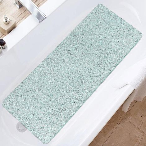 Rutschfeste Bade-/Duschmatte – Weiche und bequeme 40 x 99 cm große Badematte mit Abflusslöchern strukturierte PVC-Massagematte im Luffa-Stil. (1/5)