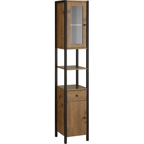 Chris-Armoire haute 1 porte vitrée 1 porte (1/5)