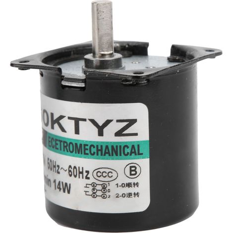 Moteur synchrone AC 220V 14W 5tr/min, engrenage métallique, aimant permanent, faible vitesse, équipement DIY générateur, compact et fiable. (1/5)