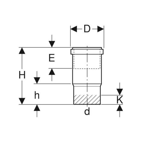 Geberit 371700161 Manchon long PE d250 (1/2)