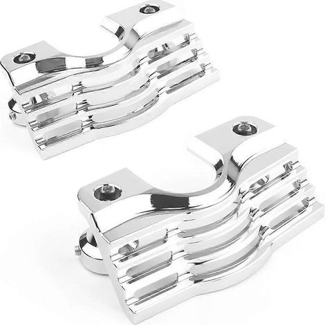 Cache-boulon de culasse fendu en aluminium chromé pour motos Harley Electra Glide, Road Glide et Road King (1/5)