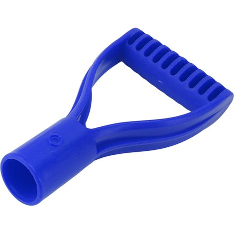 Poignée de bêche en plastique, diamètre intérieur 32 mm, poignée en D, de rechange pour pelle à neige et râteau, bleue. (1/5)