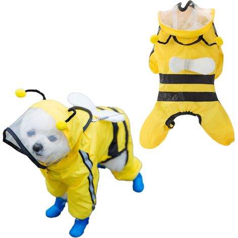 Manteau De Pluie Pour Chien - Imperméable Avec Capuche Transparente - Bandes Réfléchissantes - Manches Longues - Taille XL (1/5)