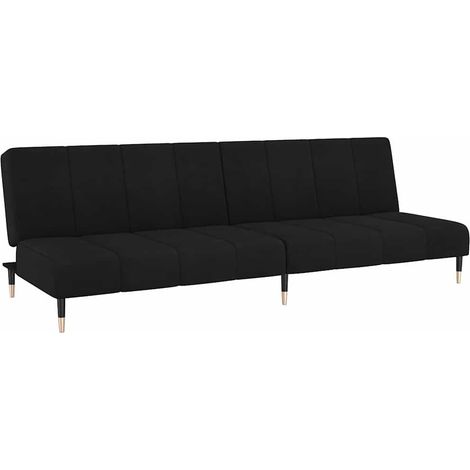 Canapé Sofa-lit 2 places noir velours (1/5)