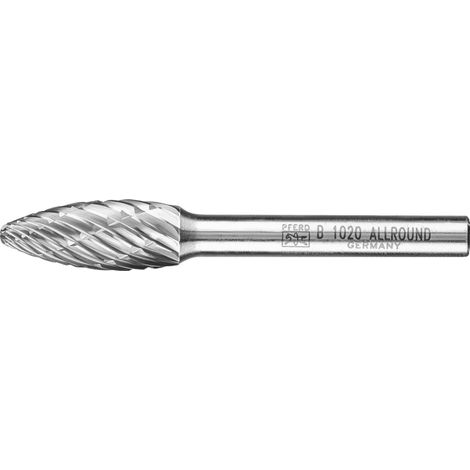 PFERD TOOLS Hartmetall Hochleistungsfrässtift ALLROUND Flamme B Ø 10x25 mm Schaft-Ø 6 mm universal grob (1/3)