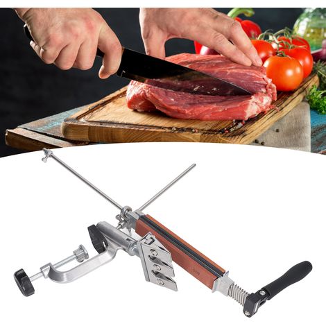 Professionelles Messerschärfgerät mit 4 Schleifsteinen, Metallschärfgerät mit festem Winkel, professionelles Klappschärfgerät für Küchenmesser, zum Feinschleifen und Polieren. (1/5)