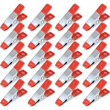 20 Pièces Pinces à Ressort Métal, Modélisme Pince à épiler, Metal Spring Clamps, Pinces à Linge Grip Holder pour Bâche, Camping, Tarpaulin, Travail Bois, Outil de Modélisation - 2 Pouces