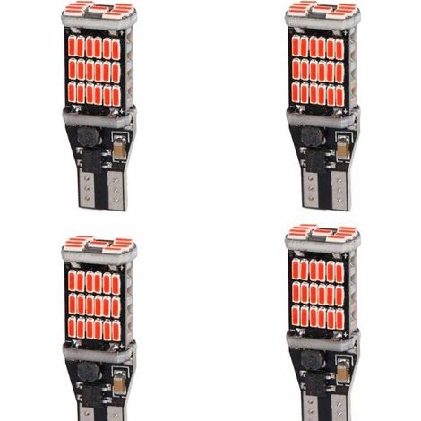 4 Pezzi Lampada Led T15 W16W 45 SMD 4014 12V 24V 300lm 3W Luce Rossa Attacco Dritto 40mm per Auto e Camion