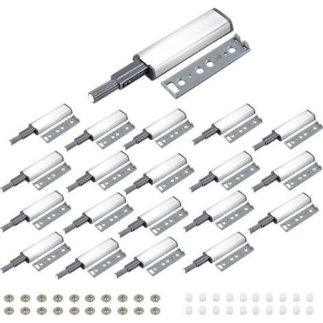 Pr 20 PCS Push to Open Magnet Push Cupboard Door Magnetic Latch, Shock Absorber Buffer for Cabinet Drawer, Opens and Closes the Door with Pressure for Cabinet Door, Drawer, Furniture and Cupboard (1/5)