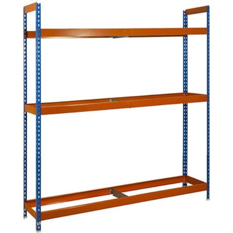 Simonrack – Etagère de pneus 3 niveaux – 18 pneus – Charge 300Kg/plateau – Montage sans vis – Dimensions 2000x1500x450mm – Finition bleu/orange