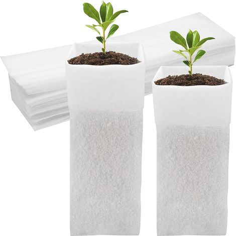 60 pièces Sacs de Culture de pépinière, Sacs de Plantes, Sacs de Culture de Plantes Sacs de Culture en Tissu Non tissé, Pots de Culture de semis Sacs de Culture (12,2 × 3,3 Pouces) (1/5)