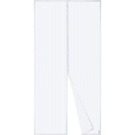 Moustiquaire Magnétique Pour Porte, Rideau en Maille, Joint Magnétique de Haut en Bas avec Fermeture Automatique, Maintient l'air frais à l'intérieur (120x220cm, Blanc) (1/5)