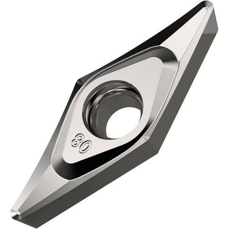 Drehwendeschneidplatte ISO VCGT 130302E-SF3:H07 Bohrungs-D. 3,4mm Farbe Silber (1/2)
