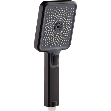 SCHÖNER WOHNEN-Kollektion Handbrause VERINA, wassersparender Duschkopf eckig, Duschbrause mit 3 Strahlarten, Mattschwarz