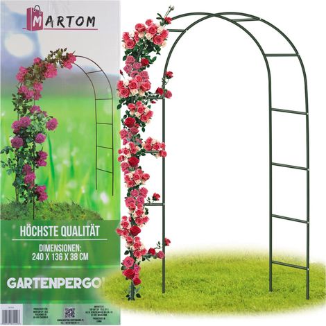 PERG-N3214 PERGOLA DA GIARDINO AD ARCO IN METALLO PER ROSE, FIORI E PIANTE RAMPICANTI 240 cm