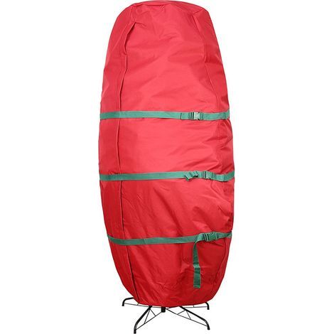 Sac de rangement pour sapin de Noël - Housse anti-poussière - Cordon de serrage intégré - Décoration d'arbre de Noël artificiel - Imperméable - Verrouillable - Grand sac fourre-toutRouge (89190cm) (1/5)