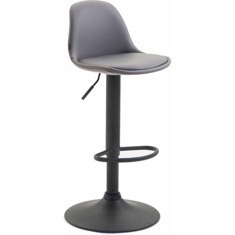 Sgabello di design KIEL in similpelle nero grigio (1/3)
