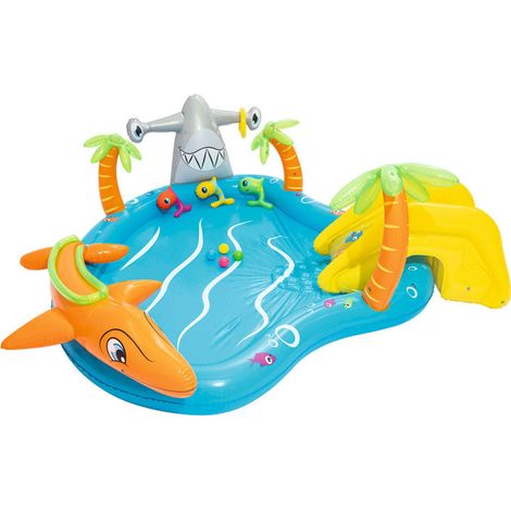 Piscine gonflable Sea Life 280 x 257 x 87 cm – Vinyle 0,27 mm – Capacité 273 litres – Accessoires : 4 balles et 3 poissons