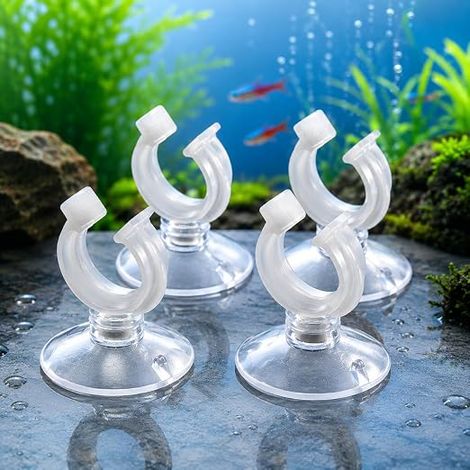 Lot de 20 ventouses blanches pour aquariums, 16 mm, pour fixer les chauffages et les éclairages Ventouses robustes pour chauffages d'aquarium, tubes de filtration et tubes d'air. (1/5)