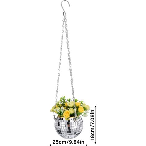 Lot de 2 jardinières boule disco multifonctionnelles de grande capacité, à suspendre, pour jardins et terrasses. (1/5)