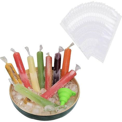 240 sachets pour glaces à l'eau, empilables, faciles à ouvrir, en plastique, auto-scellants, pour une congélation optimale. (1/5)