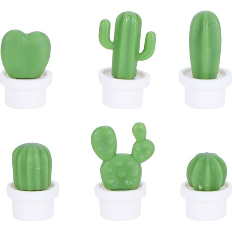 6 Magnets Aimants Frigo Mignons en Forme de Plantes Succulentes, Déco Maison Adhésifs pour Réfrigérateur (1/5)