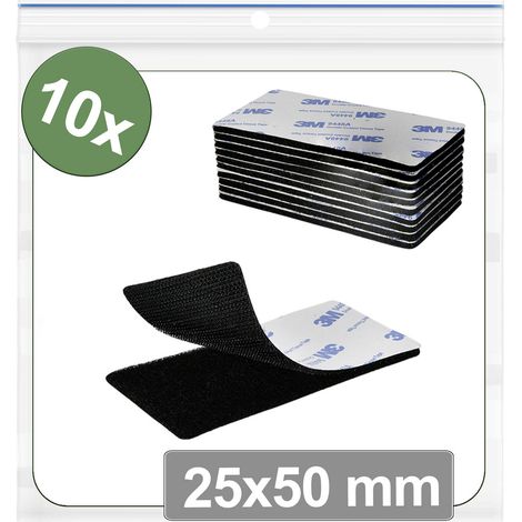 Quadrios 25CA653 Klettpunkte zum Aufkleben Haft- und Flauschteil (L x B) 25 mm x 50 mm Schwarz 10 St