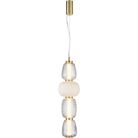 Eris LED-Pendelleuchte, sandgestrahltes Gold, glänzend, italux PND-98374-32W-GD