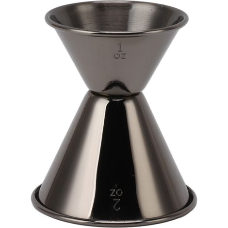 Double tête doseur professionnel en acier inoxydable 304, jigger à cocktail noir plaqué pour bar restaurant maison (1/5)