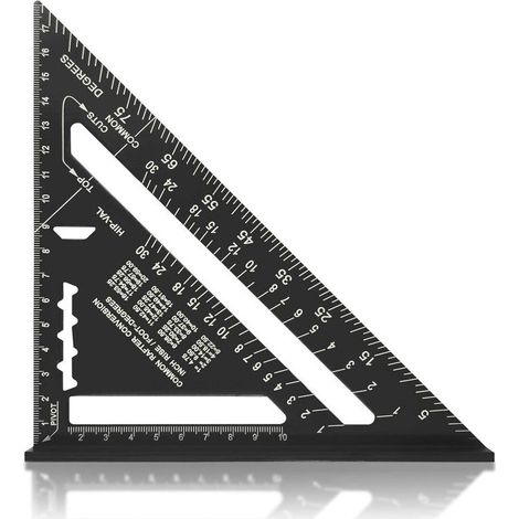 Équerre en aluminium 180 mm – Résistante à la corrosion – Angles 45° et 90° – Finition noire mate pour lecture précise – Outil de menuiserie (1/5)