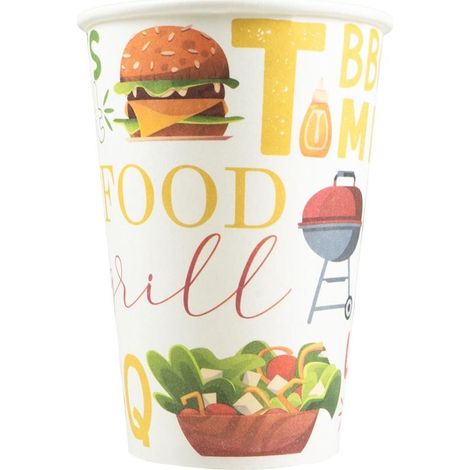 Vasos de papel Grill Time, 8 unidades