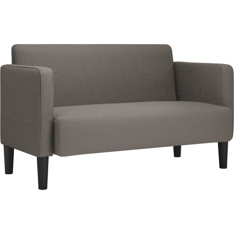 vidaXL Divano Divanetto Grigio Chiaro 109cm Tessuto di Velluto a Coste (1/5)