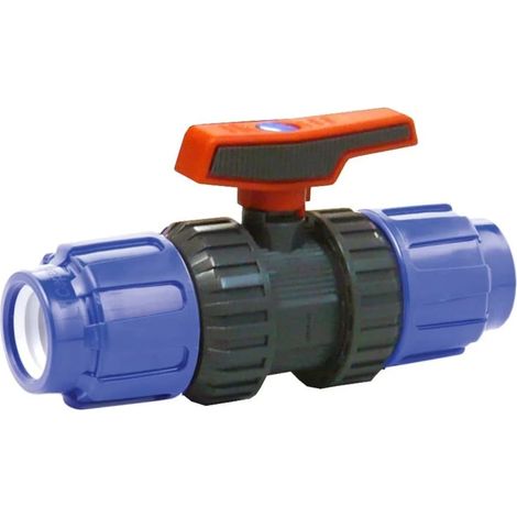 Robuste Raccord PE 32mm avec Vanne à Boisseau Sphérique et Robinet en Polyéthylène, Conçu pour Eau Potable et Applications Industrielles avec Installation Facile et Haute Étanchéité (1/3)