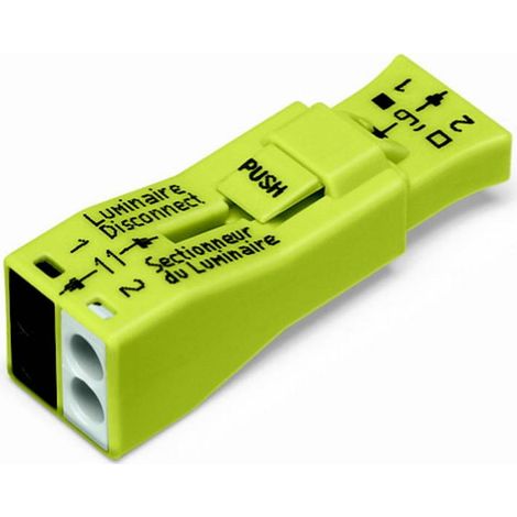 Morsetto per illuminazione rigido: 0.75-4 mm² Numero Poli (num): 2 WAGO 40 pz. Giallo (1/2)