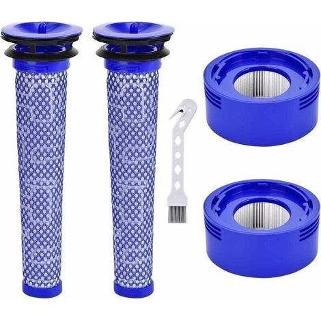 Filtres aspirateur Dyson V7 V8Préfiltres et postfiltres HEPA2 filtres inclusRemplacement pour allergènes et poussière fine