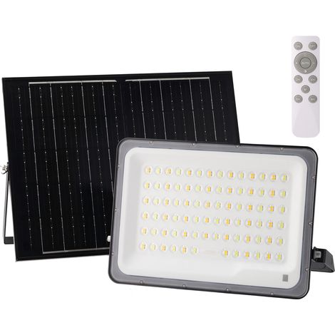 Proyector LED Solar 300W Panel 5V/20W 16W 2700Lm 90º IP65 3CCT (Tonalidad Luz Ajustable) (1/5)