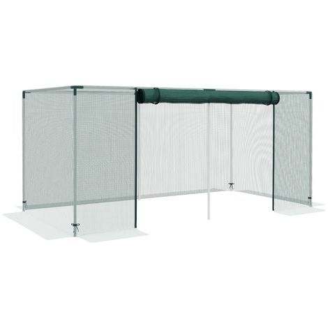Serre de jardin cage de culture pour plantes de jardin porte zippée tubes en acier galvanisé 240 x 120 x 110 cm vert (1/5)