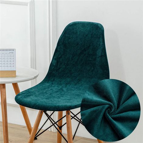 Lot de 6 4 2 Housse de Chaise Scandinaves, épaissir Velours Couleur Unie Couverture de Chaise, Extensible Housse de Chaise pour Mariage, Noel, Restaurant, Jardin (Vert foncé,2 pièces) (1/5)