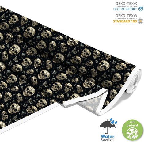 TISSUS DÉCORATIFS D'EXTÉRIEUR OXFORD - Motif Crâne I DX4333 (1/5)