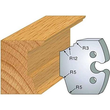 Jeu de 2 Fers Profilés Acier HT 50 x 5,5 mm - N°217 Doucine rustique - Outil de menuiserie - Diamwood
