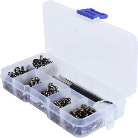 Rivets en Aluminium pour Travail du Cuir, Fournitures de Costume et de Maroquinerie, Kit de Vis et de Rivets (1/5)