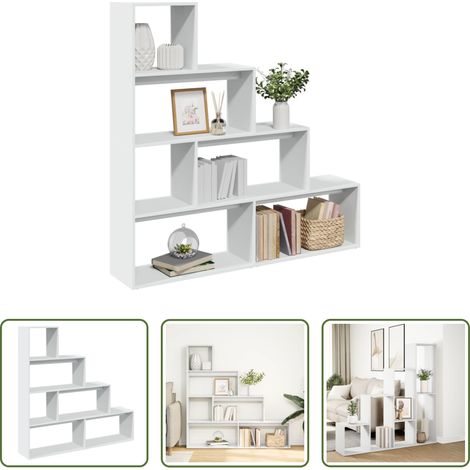 Raumteiler -  Raumteiler-Bücherregal 4 Stufen Weiß 143,5x29x143,5 cm (1/5)