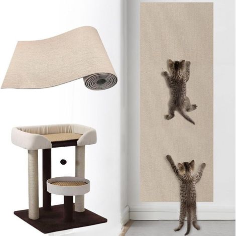 Griffoirs pour chats auto-adhésifs, griffoir kaki pour chat, griffoir pour chat, griffoir mural pour chat, griffoir pour chat, griffoir mural pour chat (200 cm x 40 cm)