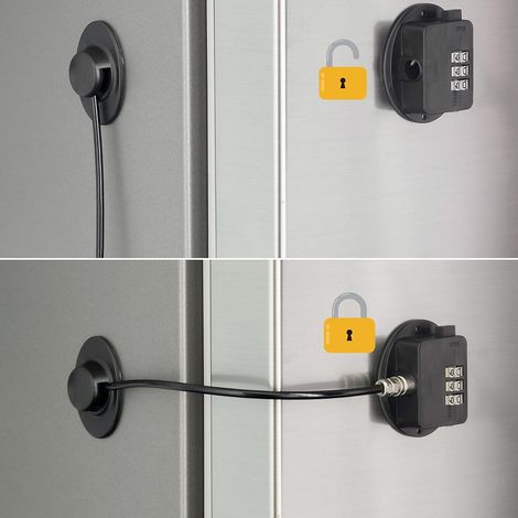 Cadenas à combinaison numérique noir pour armoire, placard, réfrigérateur